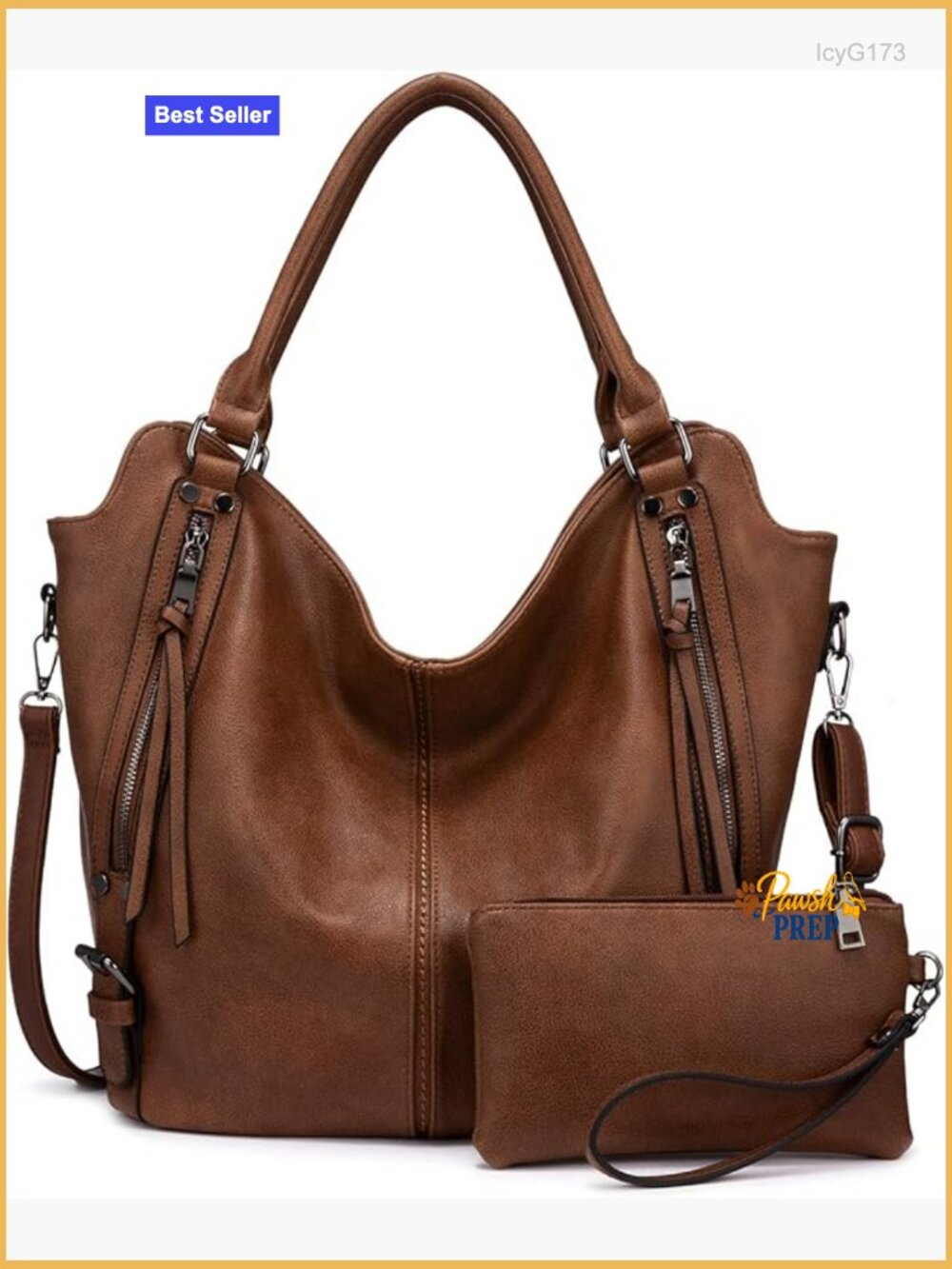 PU Leather Hobo Tote Bag Large Shoulder Purse with Adjustable Strap